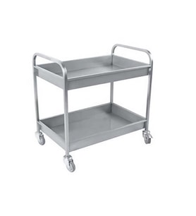 Erginoks Bulaşık Toplama Arabası-komple krom-2 kat havuzlu tabla-50x97x95 cm