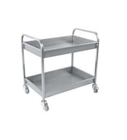 Erginoks Bulaşık Toplama Arabası-komple krom-2 kat havuzlu tabla-50x97x95 cm