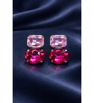 Pembe Fuşya Renkli Kristal Taşlı Panda Model Kadın Küpe