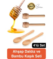 Özel Üretim Bambu Kaşık Ahşap Bal Daldız Seti Petek Tahta Baharat Bal Arısı Karıştırma Reçel Pekmez