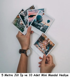 Parlak Polaroid Fotoğraf Baskı 45 Adet 7x10, Hediye Full HD Kişiye Özel Fotokart