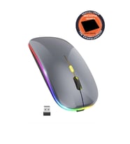 Gri Kablosuz Fare Wireless Mouse 4 Tuşlu Renk Sessiz Tıklama Şarj Edilebilir Mouse