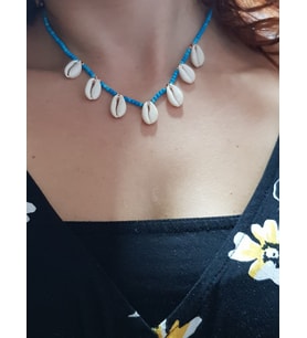 Deniz Kabuğu Sallantılı Firuze Taşlı Kolye