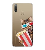 PrintiFy General Mobile GM 10 ile Uyumlu 1mm Slim Fit Kedi 1 050b Baskılı Şeffaf  Kılıf