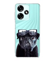 PrintiFy İnfinix Hot 30i ile Uyumlu Köpek 3 Kamera Korumalı Şeffaf Kılıf
