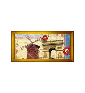 Manzara Temalı Kanvas Tablo 50 x 70 cm Gold Çerçeve