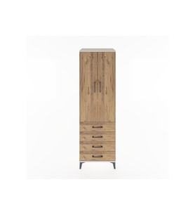 Hyperion Dolap 4 Raflı 4 Çekmeceli 2 Kapaklı 60x44x195 Aytaşı-Çam