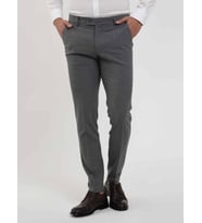 Koyu Gri Erkek Ekstra Slim Fit Melanj Desenli Klasik Pantolon - 103500