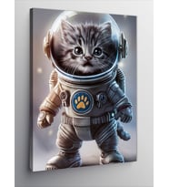 Kanvas Tablo Astronot Kedi