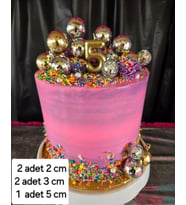 DİSKO TOPU PASTA SÜSÜ GOLD RENK DİSKO TOPU 2CM/3 CM/5 CM SETİ