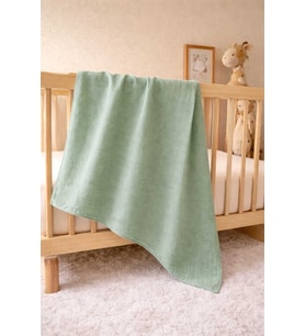 Bambu müslin bebek çocuk örtüsü 115x120cm mint yesil dinozor sekilli