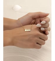 Kişiye Özel Bubble İsim Kolye 925K Gümüş (Gold)