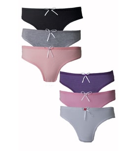 6 lı Kadın Puantiyeli Karışık Renk Pamuklu Bikini Külot 728