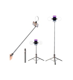 Aynalı, çift ışık, Bluetooth uzaktan, 170 cm tripod, telefon selfie çubuğu