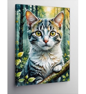 Kanvas Tablo Ormandaki Kedi