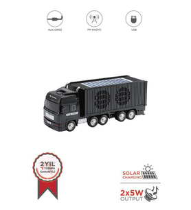 Torima D45 Siyah Tır Bluetooth Hoparlör FM-AUX-USB Destekli Güneş Enerjili Speaker