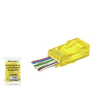 Cat6 Ez Rj45 Konnektör - 100 Adet Sari / Ekonomik Poşet Paket ND2408