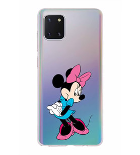 Samsung Galaxy A81  Kapak Minnie Mouse Tasarımlı Şeffaf Silikon Kılıf