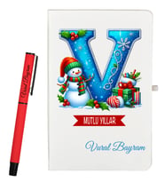 Yılbaşı Hediyesi Kişiye Özel Defter ve Roller Kalem Seti