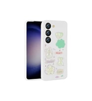 Samsung Galaxy A54 Uyumlu Kılıf Kabartma Figürlü Parlak Zore Toys Silikon Kapak (Beyaz)