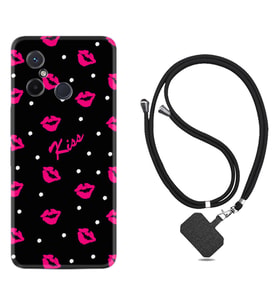 Xiaomi Redmi 12C Kılıf Resimli Boyun Askılı İpli Desenli Silikon Kiss 1392