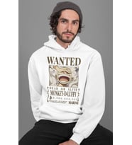 Wanted Monkey D. Luıffy Baskılı Unisex Oversize One Piece Anime Hoodie