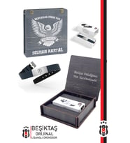 Beşiktaş Orijinal Lisanslı Fashion Ayarlanabilir Bileklik Kişiye Özel Kutulu (Siyah)