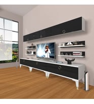 Decoraktiv Eko 8Y Slm Silver Tv Ünitesi Tv Sehpası (Siyah - Beyaz)