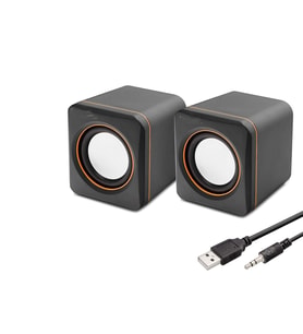Masaüstü Hoparlör 1+1 USB + 3.5mm - Siyah HD6049
