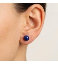 Lapis Lazuli Çelik Küpe – 8 mm Küre Kesim – Kararmaz