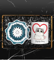 Kişiye Özel Tasarım Kupa & Handmade Makrome Bardak Altlığı