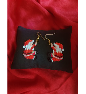 Miyuki Boncuk El Yapımı Noel Baba Küpe Yılbaşı Christmas Noel