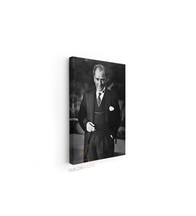 Dikey Kanvas Tablo Salon Duvar Tablosu Klasik Takim Elbesili Atatürk Yeni Ev Hediyesi Ofis Tablosu