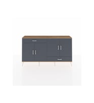 Arges Konsol 5 Raflı 2 Çekmeceli 4 Kapaklı 176x30x99 Çam-Antrasit