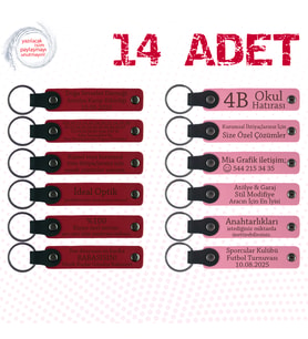Kırmızı & Pembe, 14’lü Set, KişiselleştirilebilirAnahtarlık, Toplantı Katılımcılarına Hediye