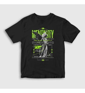 Presmono Unisex Çocuk Siyah Angel Melek Mentality Hustle Harder T-Shirt 441289tt