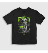 Presmono Unisex Çocuk Siyah Angel Melek Mentality Hustle Harder T-Shirt 441289tt
