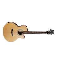 Cort SFX-MELHOP İnce Kasa Solak Elektro Akustik Gitar Naturel Renk, Open Pore Bitiş, Cutaway Tasarım, Dahili Preamp