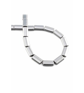 Hematit Doğal Taş Parlak Gümüş Dikdörtgen Kesim 7x13mm Dizi [AA]