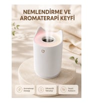 Mey İthalat® Aroma Difüzör Hava Nemlendirici Sessiz Çalışma LED Gece Lambası
