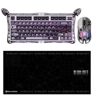 Gravastar V75 Pro Manyetik Kablolu Gaming Klavye, XPro Kablosuz Optik Mouse ve Mousepad Oyuncu Seti, Iron Purple