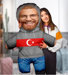 eJOYA Kişiye Özel Fotoğraflı Dünya Kupasına Özel Peluş Oyuncak 100x80 cm 114798 (Gri)