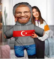 eJOYA Kişiye Özel Fotoğraflı Dünya Kupasına Özel Peluş Oyuncak 100x80 cm 114798 (Gri)