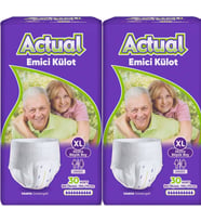 Actual Emici Külot Yetişkin Bezi XL - Extra Large - Ekstra Büyük (Islaklık Göstergeli) 60 Adet