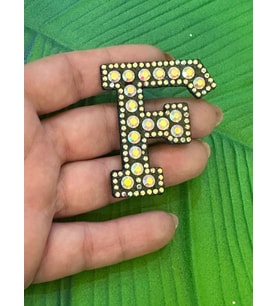 6X5 CM ÜTÜ İLE YAPIŞAN GÜMÜŞ RENK F HARFİ ARMA