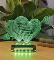 3 D Led Kişiye Özel Dekoratif Lamba (Yeşil)