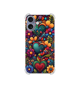 PrintiFy Apple iPhone 16 Plus ile Uyumlu Düşlerin Dansı Serisi Çiçeklerin Dansı Tasarımlı Uv Baskılı Köşe Korumalı Antişok Kılıf