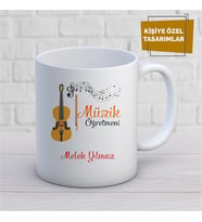 Kişiye Özel İsim Yazılabilir Müzik Öğretmeni Kupa Bardak