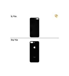 iPhone 8 PLUS Uzay Grisi Renk Arka Kapak Arka Cam Batarya Kapağı Lazer Kesim Kapak Pil Kapağı