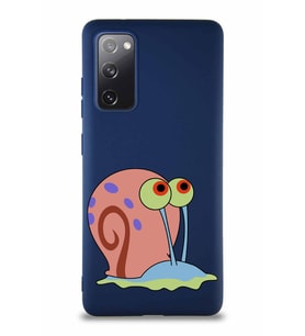 Samsung Galaxy S20 FE Soft Premier Kapak Salyangoz Gary Tasarımlı Silikon Kılıf - Lacivert (Şeffaf)